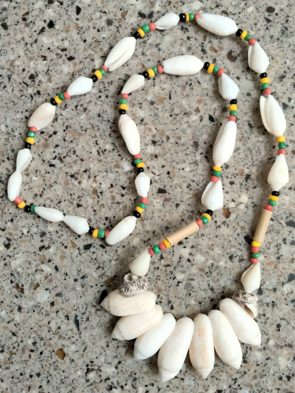 Handmade Jamaican Multi-Seashell & Beaded Necklace
